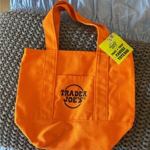 Trader Joe's Mini Orange Canvas Tote Bag